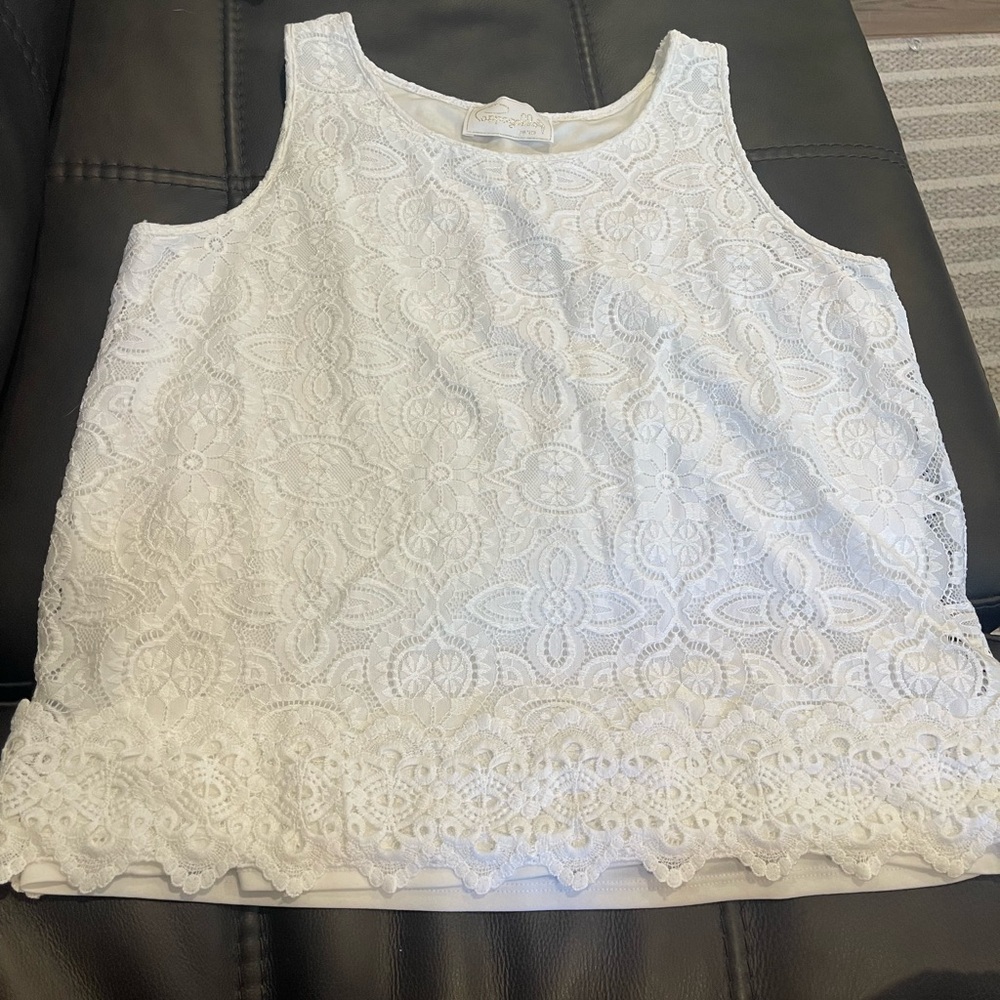 Pappagallo White‎ Lace Tank Top